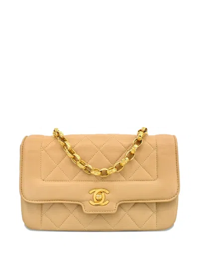 Pre-owned Chanel 1990 Matelassé Shoulder Bag In Neutral