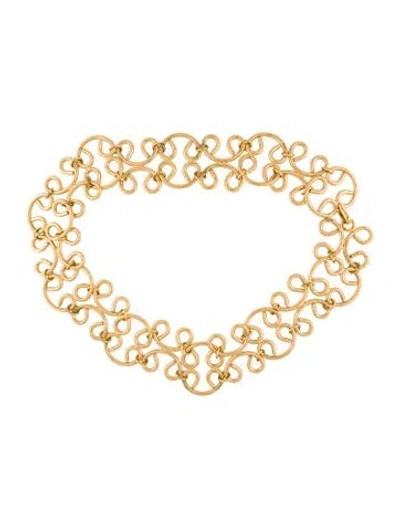 Pre-owned Chanel 1990 Metal Waist Belt In Gold