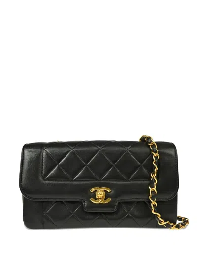 Pre-owned Chanel 1990 Quilted Shoulder Bag In Black