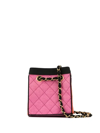 Pre-owned Chanel 1990 Quilted Tote In Orange