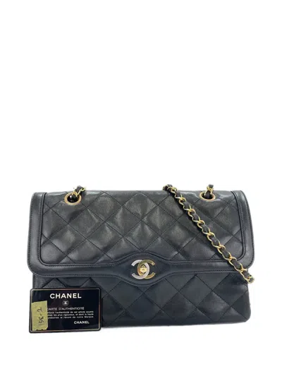 Pre-owned Chanel 1990-1992 Matelassé Shoulder Bag In Black