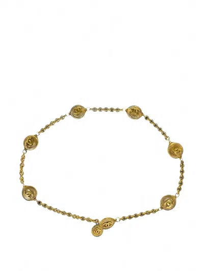 Pre-owned Chanel 1990-2000s Cc Medallion Chain Belt In 金色