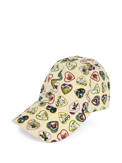 Pre-owned Chanel 1990-2000s Heart-print Cap In Neutral