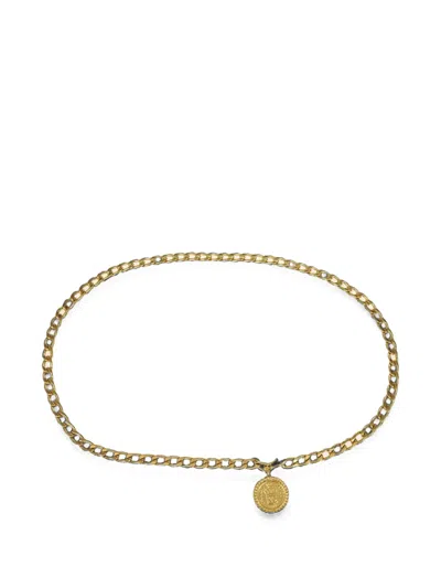 Pre-owned Chanel 1990-2000s Medallion Chain Belt In Gold