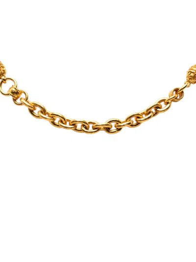 Pre-owned Chanel 1990-2010 Cc Gold Plated Chain Link Necklace Costume Necklace