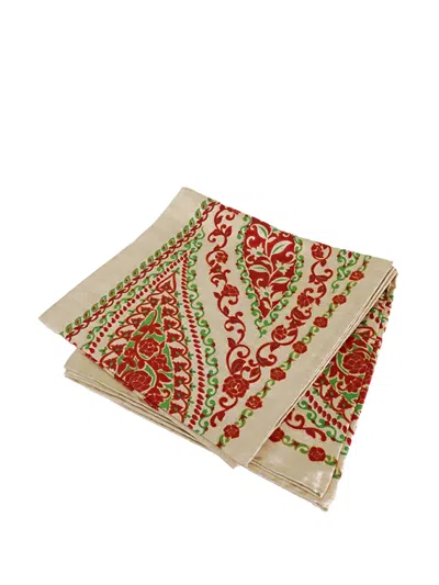 Pre-owned Chanel 1990-2020 Cc Camellia Silk Scarf Scarves In Neutral