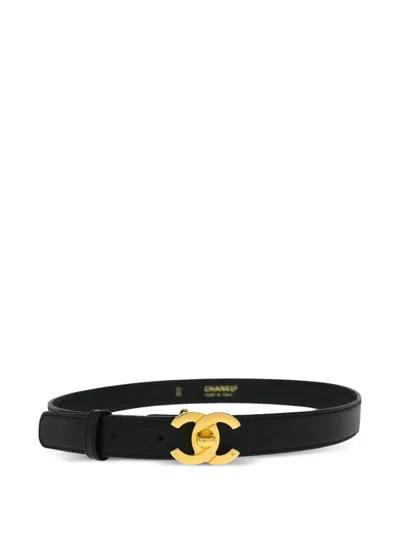 Pre-owned Chanel 1990s Cc Turnlock Leather Belt