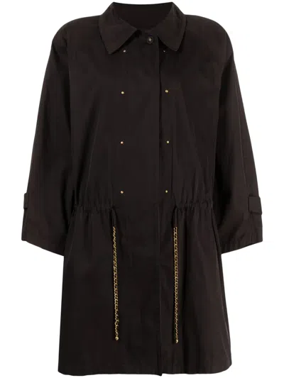 Pre-owned Chanel 1990s Cotton Ball Coat In Black