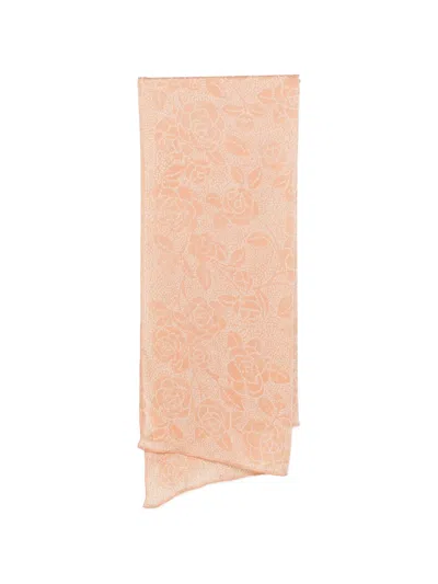 Pre-owned Chanel 1990s Floral-print Scarf In Orange