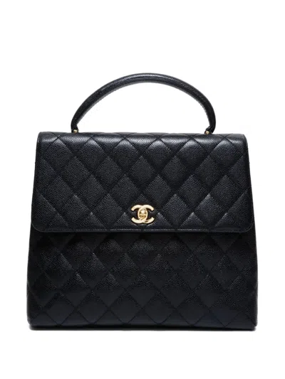 Pre-owned Chanel 1990s Kelly Top Handle Handbag In Black