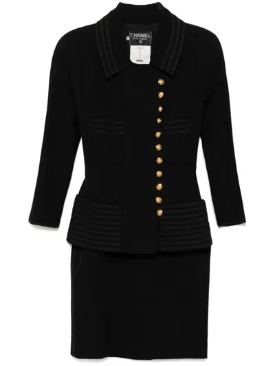 Pre-owned Chanel 1990s Mademoiselle Suit In Black