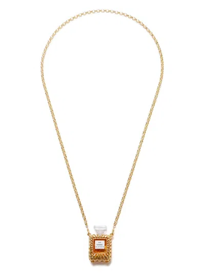 Pre-owned Chanel 1990s Nº5 Bottle Necklace In Gold
