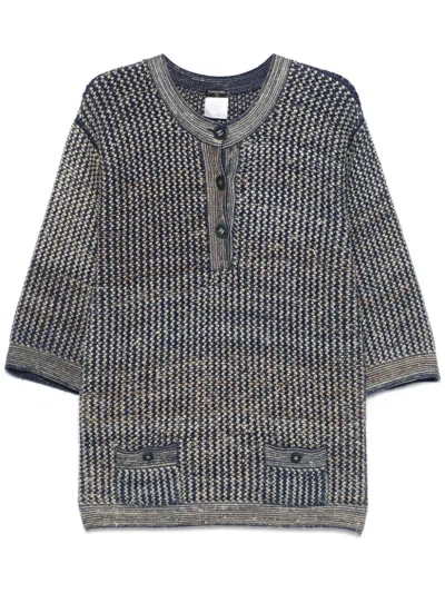 Pre-owned Chanel 1990s Open-knit Sweater In Blue