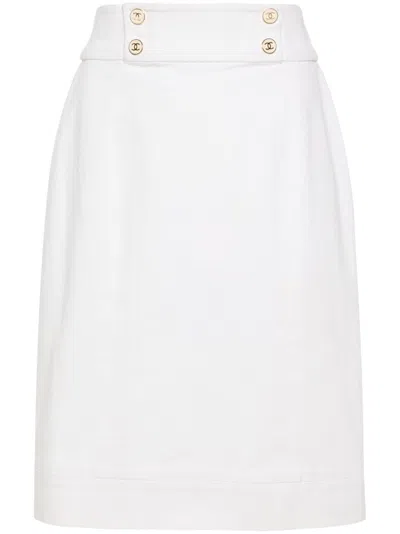 Pre-owned Chanel 1990s Pencil Skirt In Neutrals