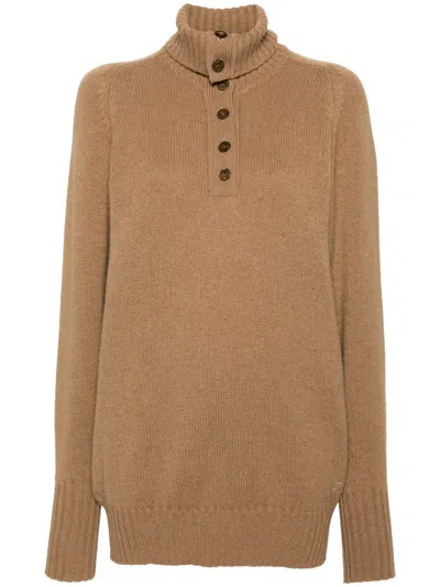 Pre-owned Chanel 1990s Roll-neck Jumper In 褐色