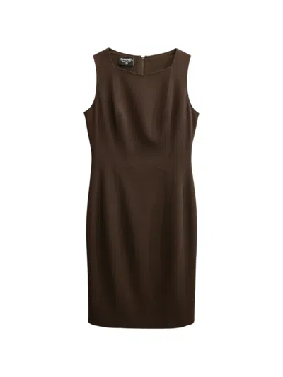 Pre-owned Chanel 1990s Sleeveless Dress In Brown