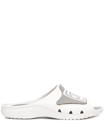 Pre-owned Chanel 1990s Sports Cc Printed Slides In White