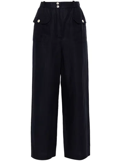 Pre-owned Chanel 1990s Straight Trousers In Blue