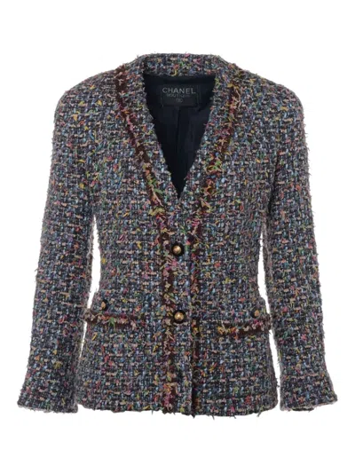 Pre-owned Chanel 1990s Tweed Jacket In Black