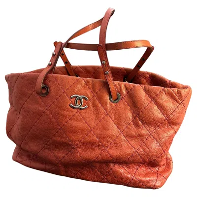 Pre-owned Chanel 1990s Vintage Pink Quilted Leather Tote Bag With Cc Logo