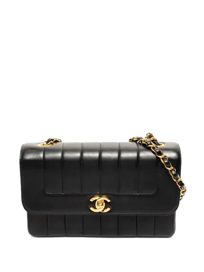 Pre-owned Chanel 1991-1994 Cc Mark Chain Shoulder Bag In Black
