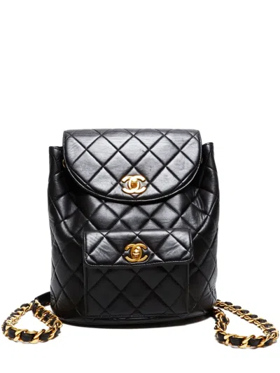 Pre-owned Chanel 1991-1994 Cc-mark Turn-lock Quilted Backpack