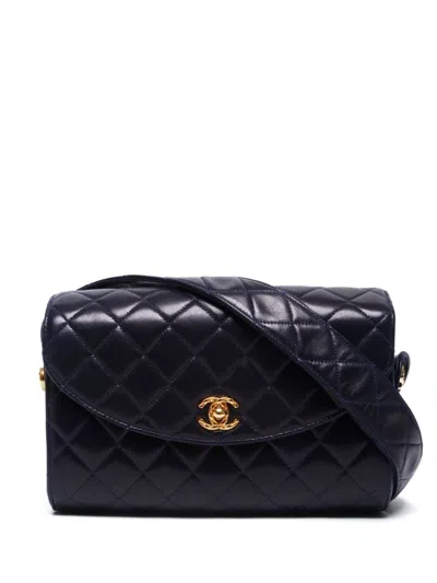 Pre-owned Chanel 1991-1994 Cc Quilted Shoulder Bag In Black