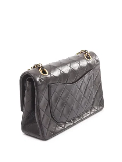 Pre-owned Chanel 1991-1994  Matelasse W Flap Lambskin (sheep Leather) Black Used Women Shoulder Bag