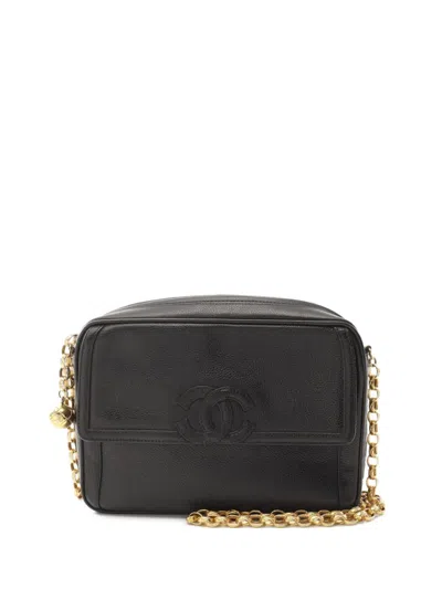 Pre-owned Chanel 1991-1994 Coco Mark Shoulder Bag In Black