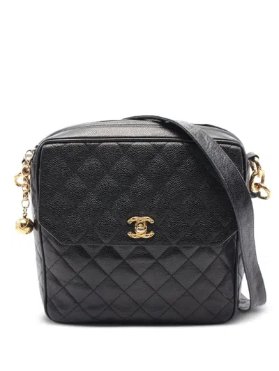 Pre-owned Chanel 1991-1994 Diamond-quilted Shoulder Bag In Black
