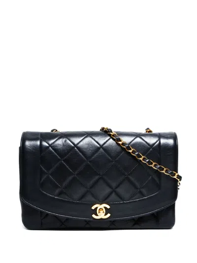 Pre-owned Chanel 1991-1994 Diamond-quilted Shoulder Bag In Black