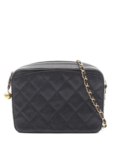 Pre-owned Chanel 1991-1994 Diamond-quilting Shoulder Bag In Black
