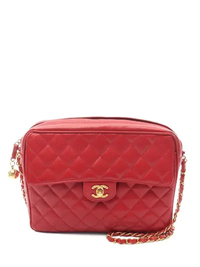 Pre-owned Chanel 1991-1994 Diamond-quilting Shoulder Bag In Red