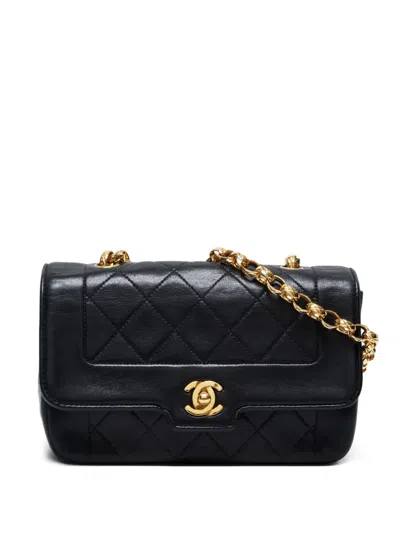 Pre-owned Chanel 1991-1994 Diana Mini Classic Flap Bag In Black