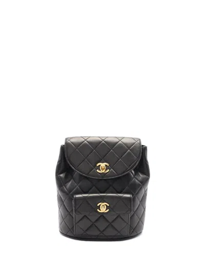 Pre-owned Chanel 1991-1994 Duma Backpack In Black