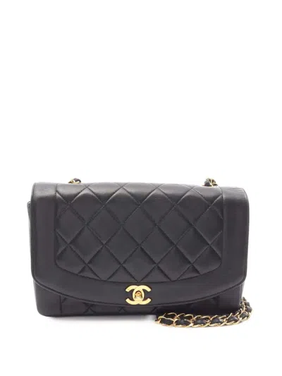 Pre-owned Chanel 1991-1994 Medium Lambskin Diana Flap Crossbody Bag