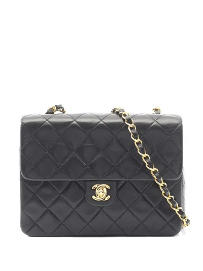 Pre-owned Chanel 1991-1994 Mini Classic Flap Shoulder Bag In Black