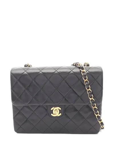 Pre-owned Chanel 1991-1994 Mini Matelasse 20 Shoulder Bag In Black