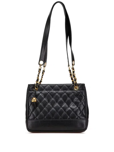 Pre-owned Chanel 1991-1994 Quilted Caviar Chain Tote Bag