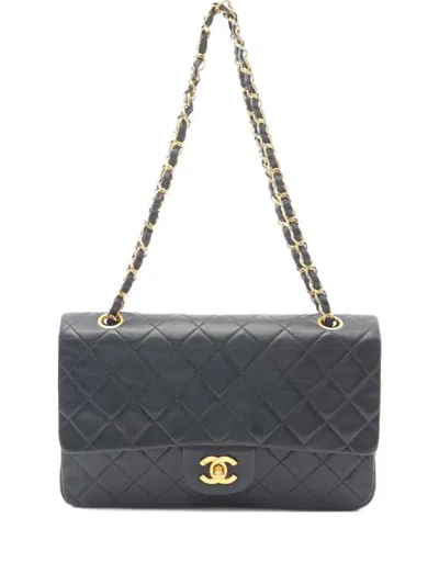 Pre-owned Chanel 1991-1994 Small  Matelasse W Flap W Chain Shoulder Bag In Black