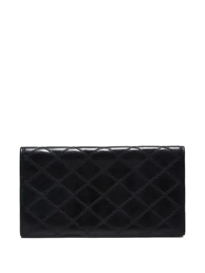 Pre-owned Chanel 1991-1994s Quilted Lambskin Wallet In Black