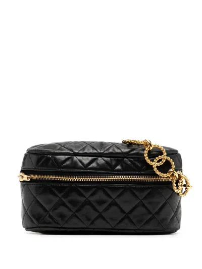 Pre-owned Chanel 1991 Fanny Pack Belt Bag In Black