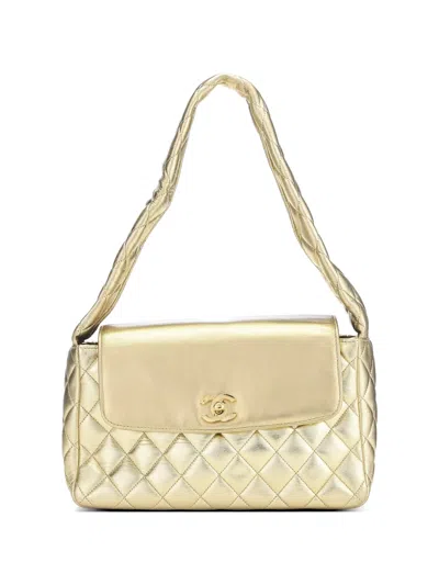 Pre-owned Chanel 1991 Hip Hop Collection Flap Quilted Shoulder Bag In Gold