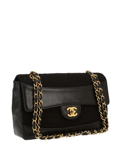 Pre-owned Chanel 1991 Leather Chain Handbag In Black