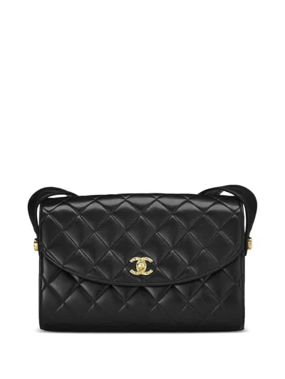 Pre-owned Chanel 1991 Small Classic Flap Shoulder Bag In Black
