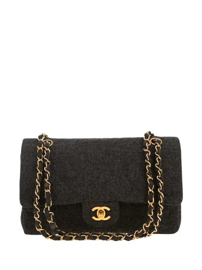 Pre-owned Chanel 1991 Timeless Classic Shoulder Bag In Gray