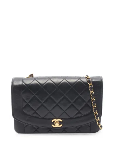 Pre-owned Chanel 1991-1994 Diana Matelassé Shoulder Bag In ブラック