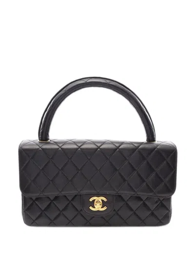 Pre-owned Chanel 1991-1994 Kelly Parent Flap Tote Bag In 黑色