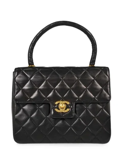 Chanel 1991-1994 Kelly Quilted Mini Bag In Black