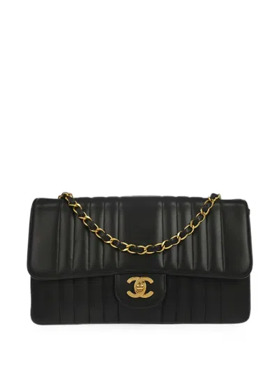 Pre-owned Chanel 1991-1994 Mademoiselle Single Flap Shoulder Bag In 黑色
